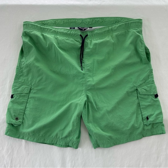 POLO SPORT Swim Trunks Men’s Size XXL Green Ralph Lauren Pony Pockets Mesh Lined - Picture 1 of 7